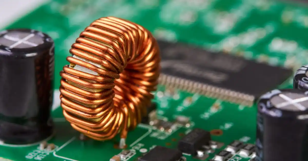 Copper wire coil on circuit board